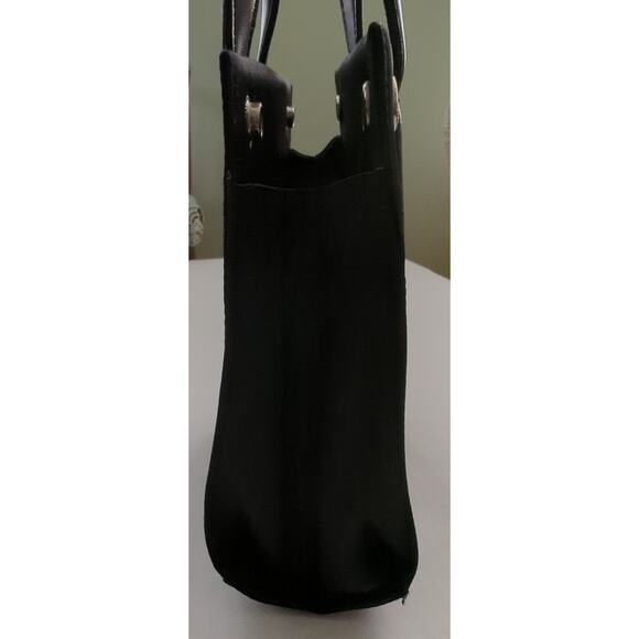 Nine West small Black Satchel Handbag Silver Snap closure on top 7 x 7 x 2.5 - Picture 7 of 10